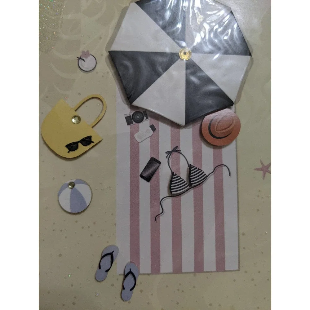 Burgoyne Blank Happy Birthday Greeting Card 3d beach travel bag purse camera hat